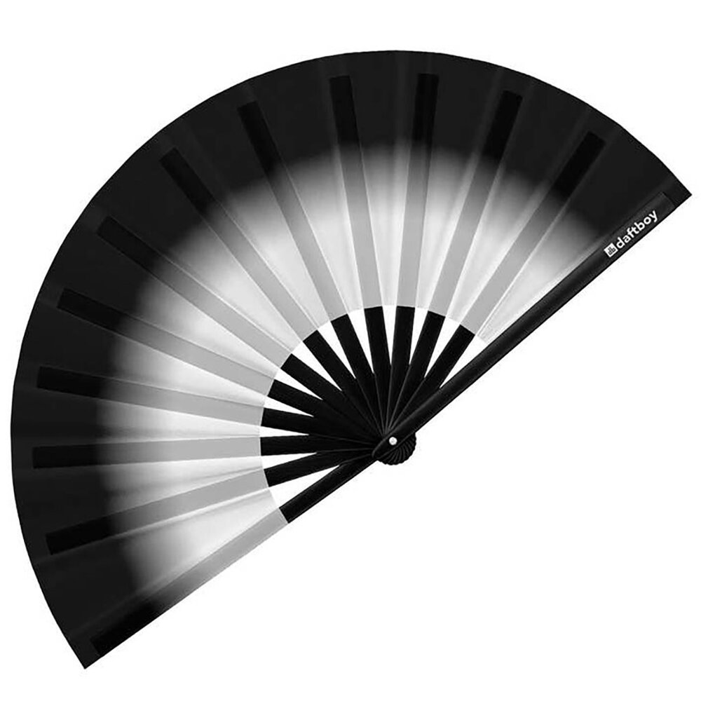 Black To White Ombre Core Rave Fan